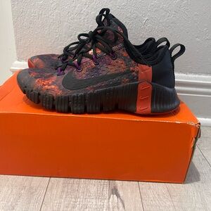 Nike Black and Red Sneakers with Camouflage Design